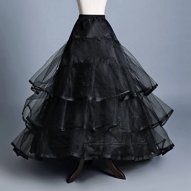 Jupon de mariage noir avec queue, jupe en filet de paupières rétro vintage, Tutu, copain patients, 2 cerceaux avec Sofia, vente en gros, en stock