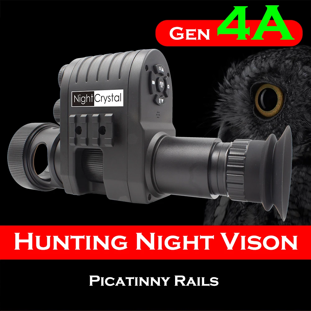 Megaorei 4B Hunting Night Vision Scope Telescope, Monocular Add-on, Shotcam, 1080p, Tactical Camera, 850NM, 940NM