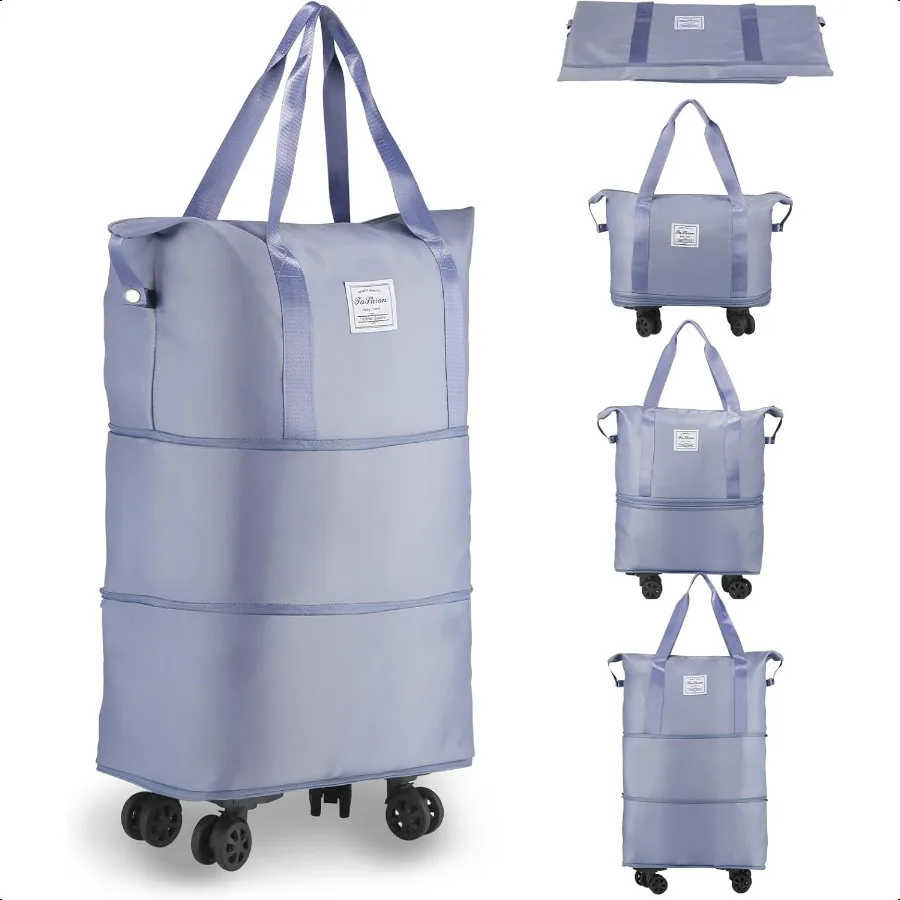 

Rolling Duffle Bag with Wheels Expandable Foldable Duffle Bag for Travel Rolling Under Seat Lage Carry on Duffel Bags Wheeled T