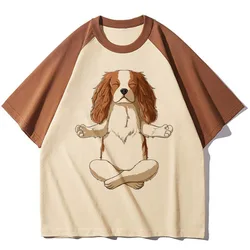 Cavalier King Charles Spaniel Dog top women manga Y2K tshirt girl streetwear Japanese clothes
