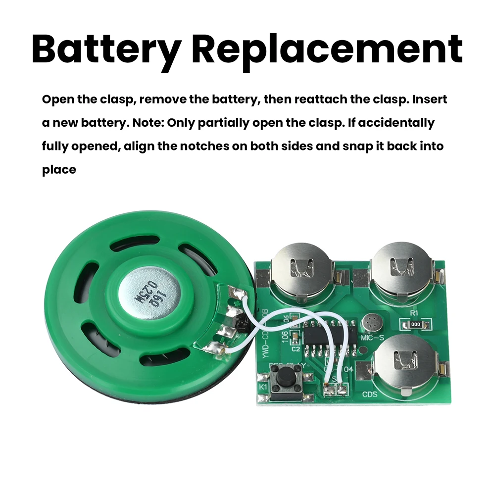 60 second recording and playback board music module, compatible with greeting cards, refrigerator stickers, and handmade DIY