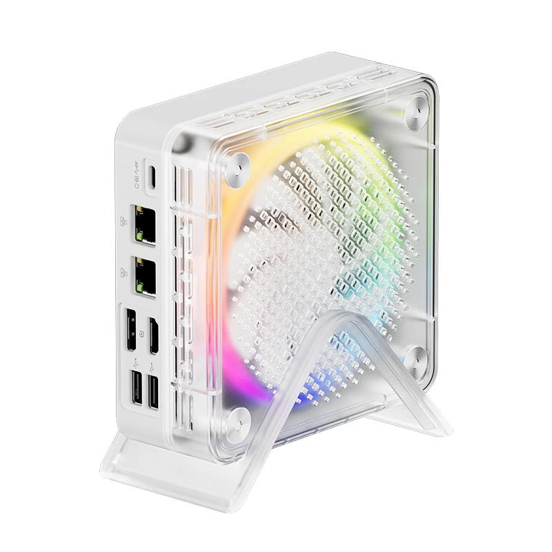 

Ice Soul Series Mini PC AMD Ry-zen 7 7840HS ES R9-7940HS ES RGB Light 2.5G Dual LAN USB4.0 Mini Computer Gamer 4K 8K NUC WiFi6
