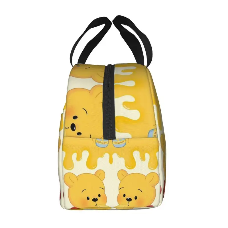 Custom Winnie The Pooh Cute Cartoon Thermal Insulated Lunch Bags Portable Lunch Tote for Outdoor Picnic Multifunction Food Box