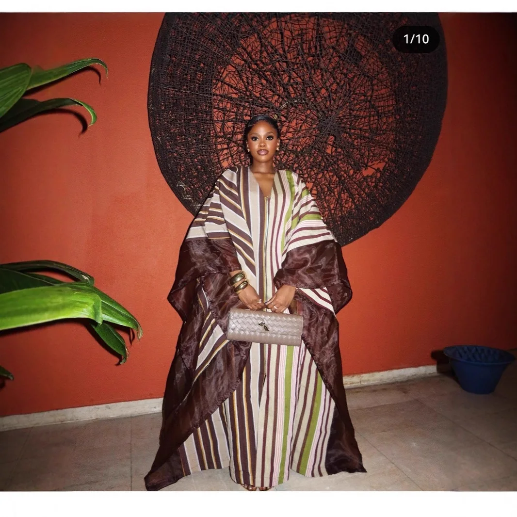 Dress Muslim Women Party Dresses Arab Long Robe Stripe Patchwork Eid Ramadan Morocco Dubai Abayas Kaftan Islam Vestidos Jalabiya