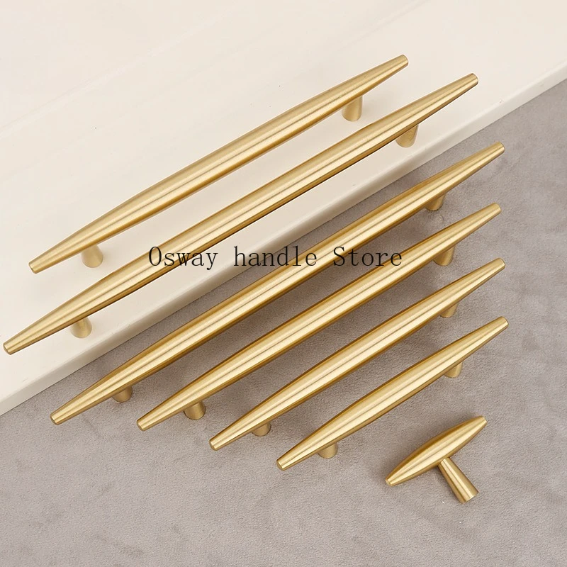 

Furniture Cabinet Drawer Wardrobe Pure Solid Brass Handle Modern Simple Light Luxury Local Tyrant Gold Cabinet Door Handle