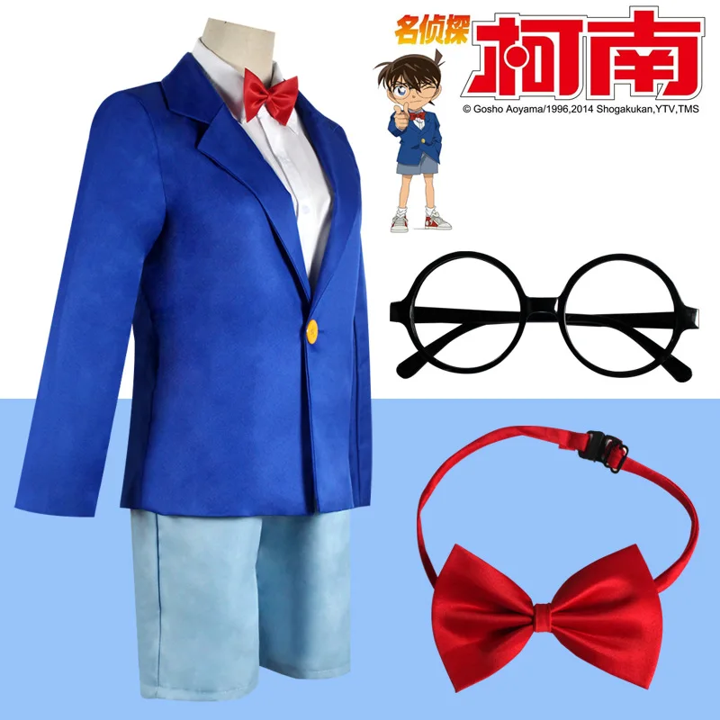 Detective Conan Kudo Shinichi Costumi Maschili Cartoon Anime Costumi Cosplay Uniformi scolastiche Riunione annuale Halloween