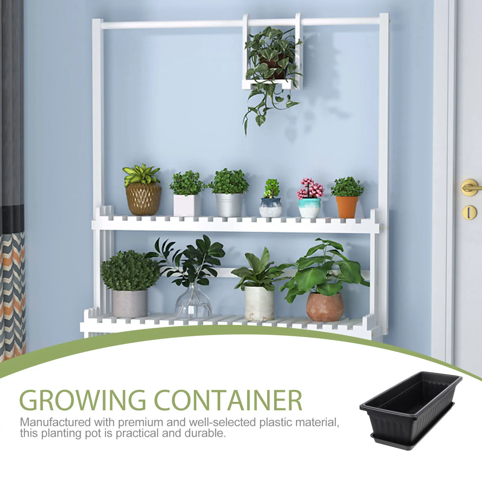 

4Pcs Premium Plastic Planting Pots Durable Garden Containers Indoor Outdoor Vegetables Flowers Drainage Holes Flower Plant Pot