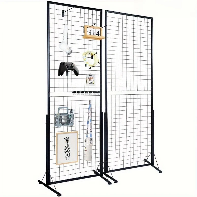 Professional Double Side Retail Grid Wall Panel Rugged Hooks, Grid Wall
