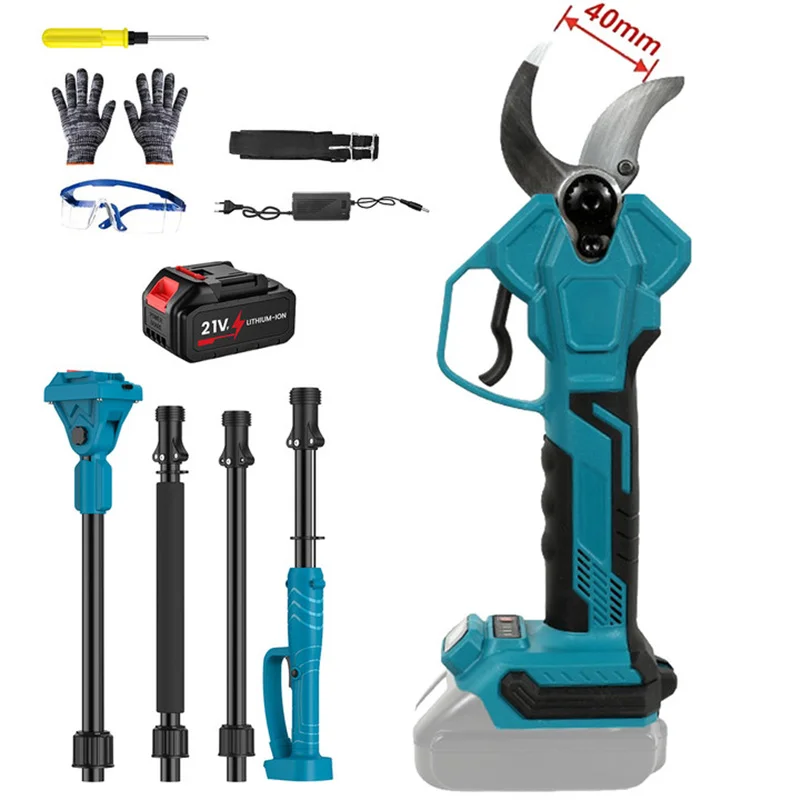 1300W 50MM Bürstenloser Akku-Elektro-Astschneider, Astschere für hohe Äste, Baumschneider, Astschneider für Makita 18V Akku