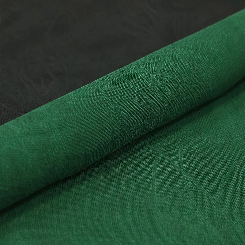 

Green ramie silk ancient-style Xiangyunsha fabric spring and summer Chinese-style cheongsam Hanfu