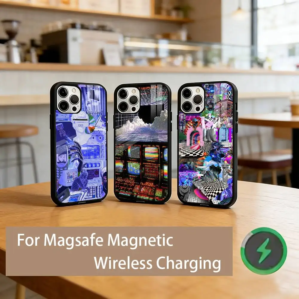 

Vintage sci-fi style Phone Case For iPhone17,16,15,14,13,12,11 Plus,Pro Magnetic with Magsafe Wireless Charging