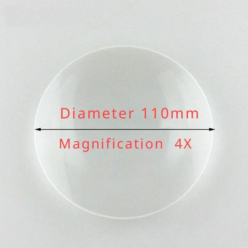 Diameter 110mm Double Convex Lens Focal Length 320mm Magnifying 4X  Optical Glass Lens