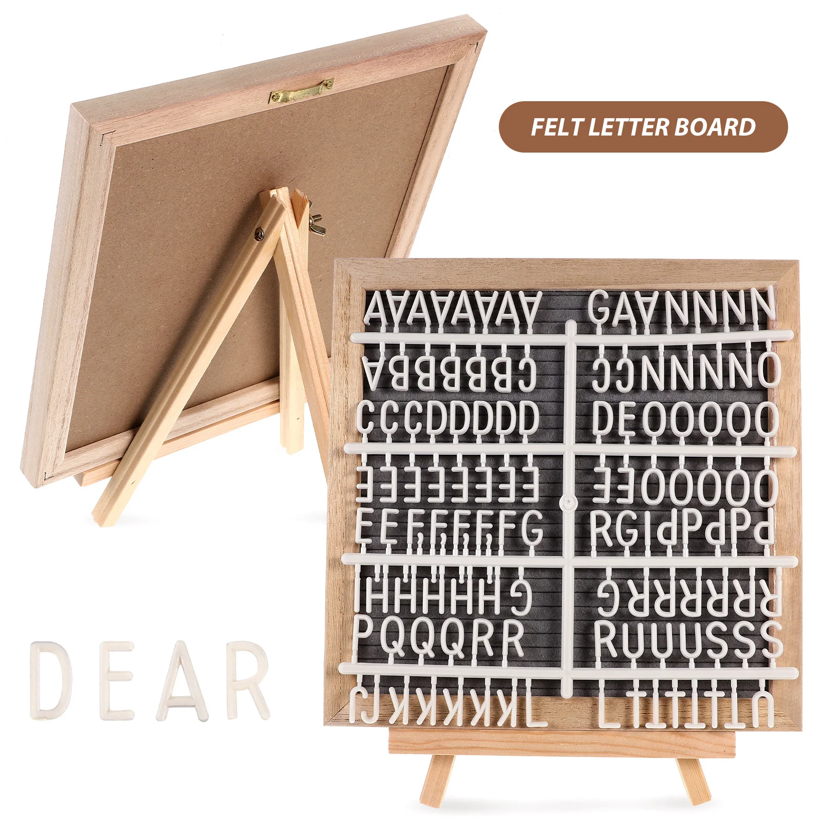 1Set Felt Letter Board with Wooden Easel Stand for Desktop Display and Event Decor Felt Letter Board Home Accessory