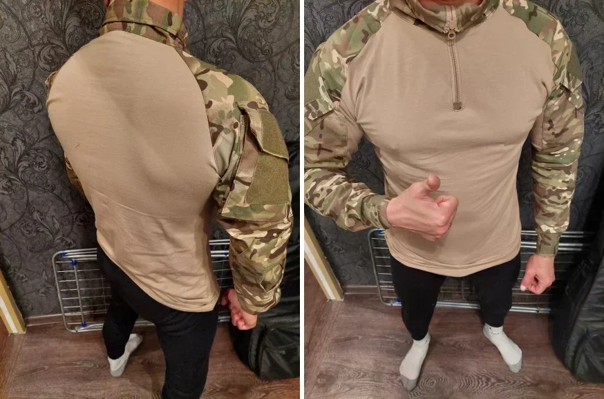 Military Tactical Set Men Outdoor Breathable Long Sleeve Tshirts+Multi-pocket Straight Cargo Pant 2 Pcs Suit Army Camo Set