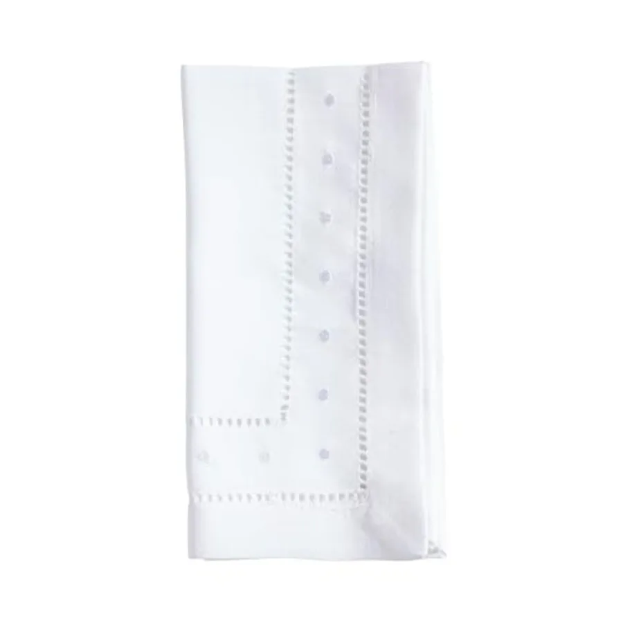 

Белые полиэстеровые салфетки для чая с вышивкой в горошек и двойной каймой, 12 дюймов, квадратные, 12 штук