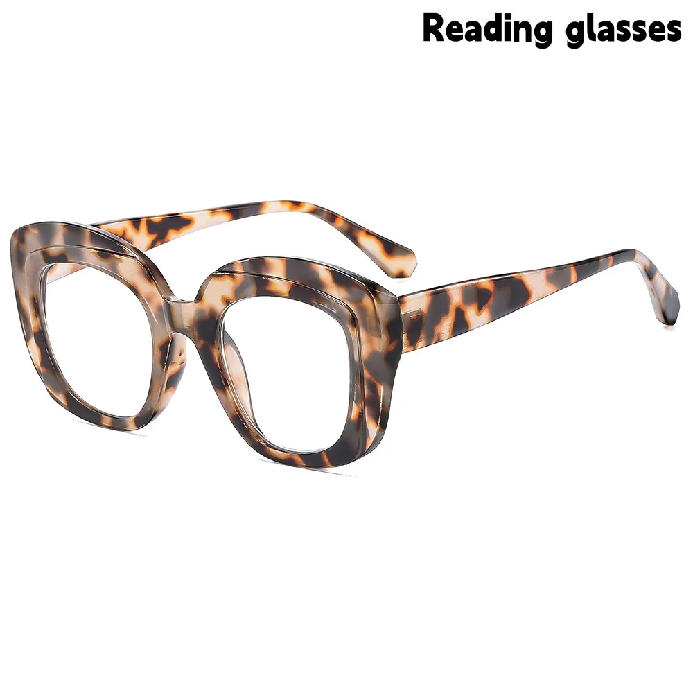 Irregular Large-Frame Reading Glasses for Women, Anti-Blue Light Reading Glasses for Middle-Aged and Elderly People
