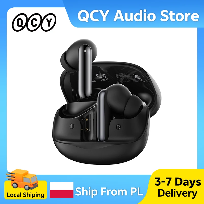 Audífonos Inalámbricos QCY Melobuds N50 con Cancelación de Ruido Adaptativa de 45dB, Anti-Ruido del Viento, Controlador de 12mm, Conexión Multipunto y Transparencia