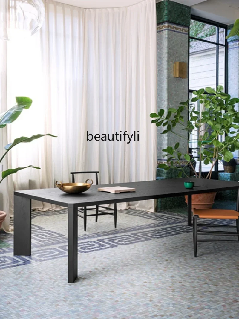 

xzNordic Solid Wood Square Dining Table Home Computer Desk Creative Long Table Modern