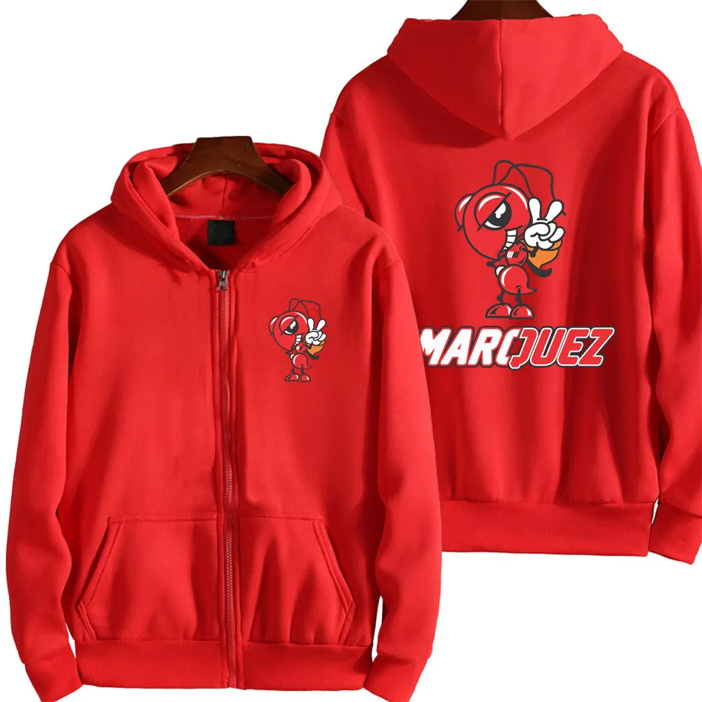 Marquez 93 Motorcycle Team Logo Men Zip Up Hoodie Spring Autumn Fashion Male Sweatshirt 2024 New Sport Women Jacket Coats