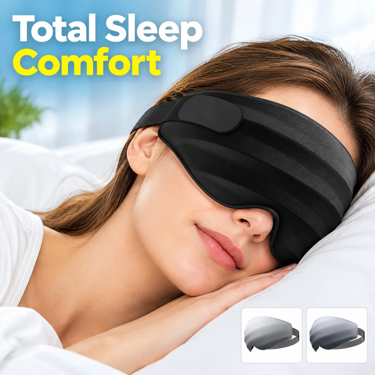 3D Contoured Sleep Mask Light Blocking Eye Mask for Nap Fatigue Relief