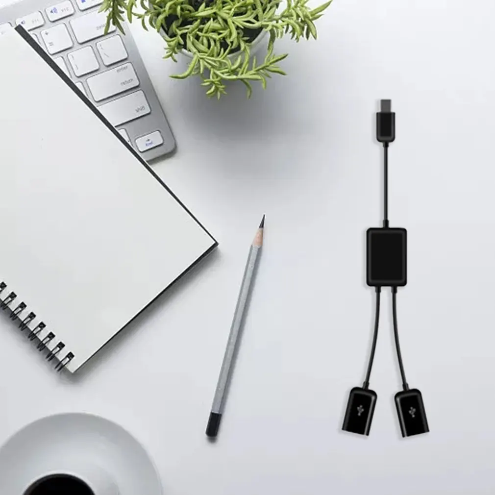 Mobile Phone Extender 2-in-1 Typec OTG USB-C Mobile Phone Extender Splitter Converter Cable USB Adapter
