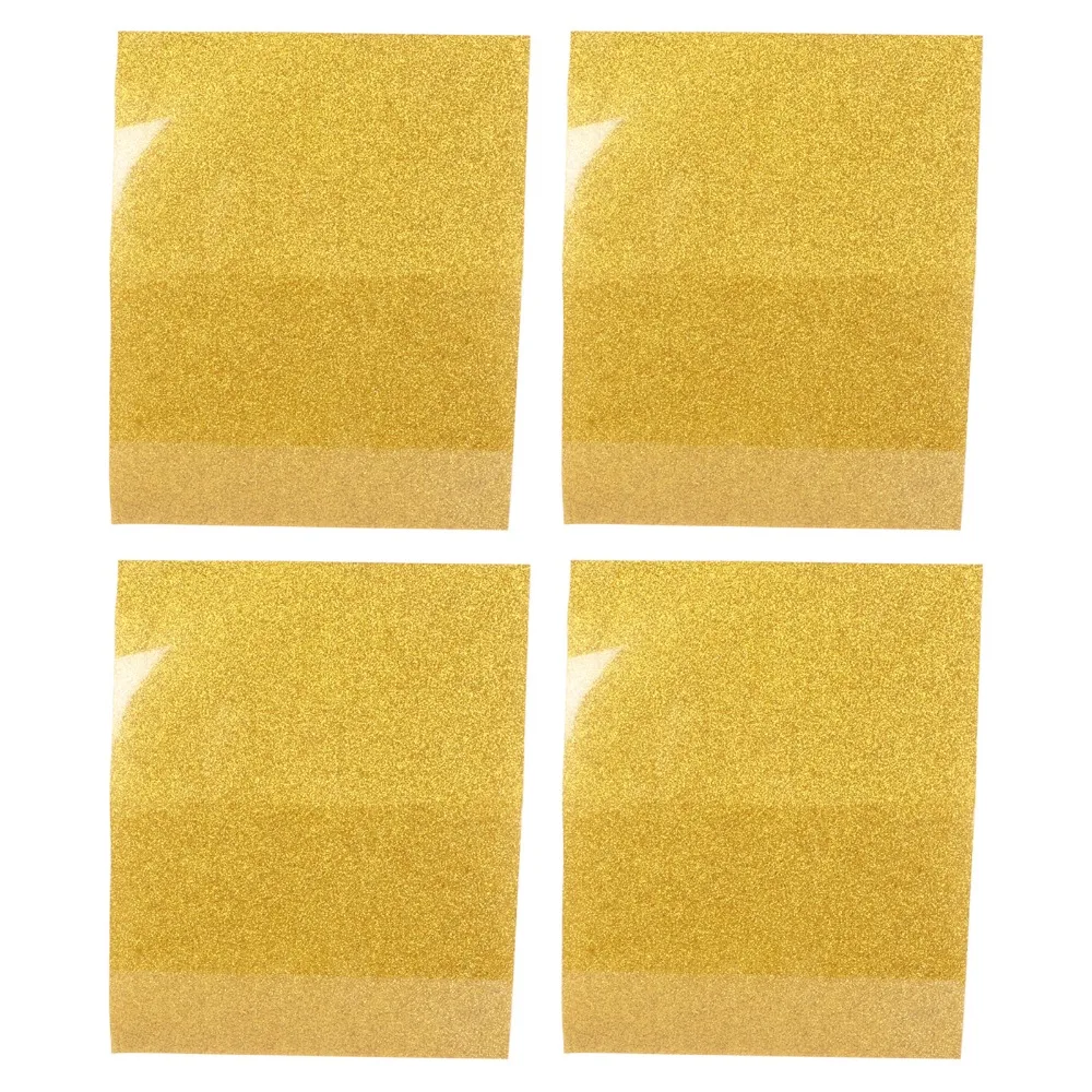 4pcs Heat Transfer Film Gold Glitter Htv Heat Transfer Sheet Gold Gold Iron On Vinyl Iron On Film Gold Heat Transfer Vinyl