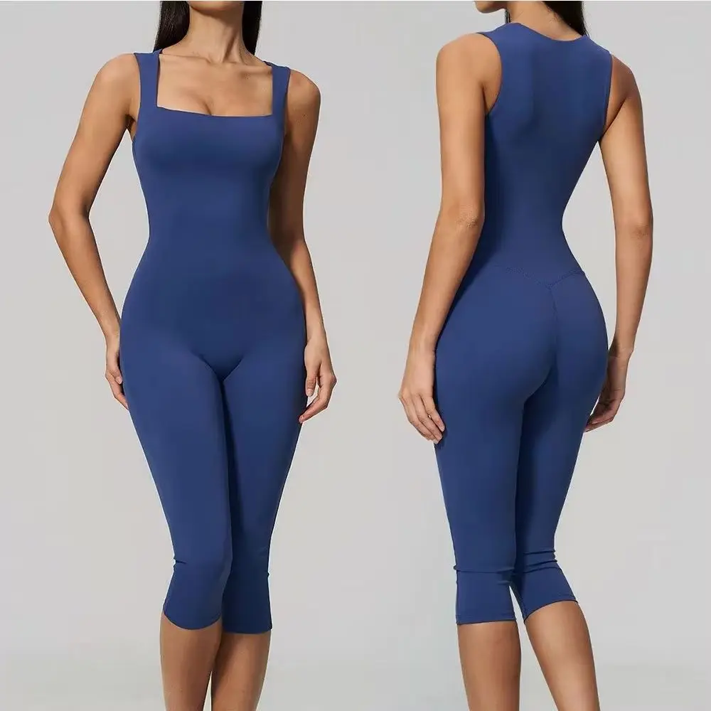 Bodysuits One-piece Suit Women Sports Jumpsuit Zippers Yoga Rompers Backless Sportswear Sleeveles Fitness Bodysuits