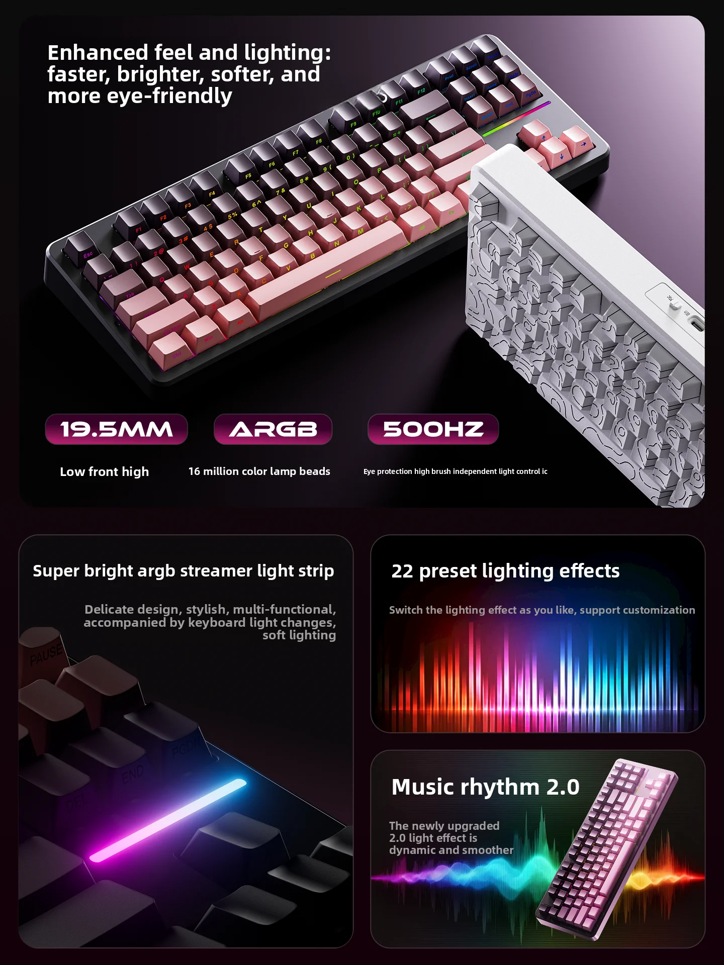 EEWEADN  X87HE magnetic switch mechanical keyboard is a wired computer dedicated to gaming and esports, customized for Valorant