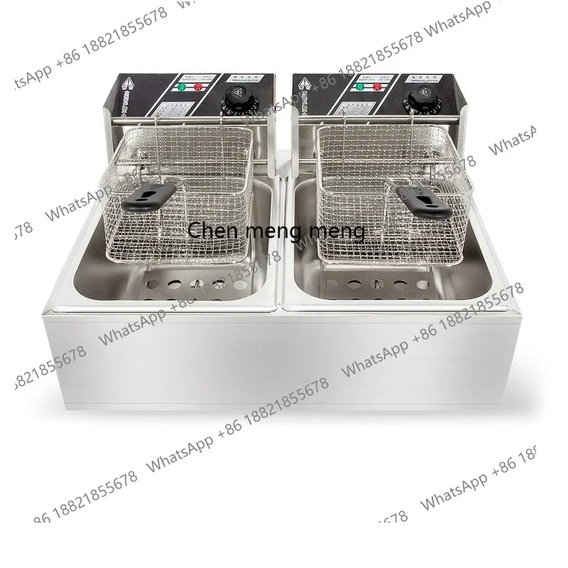 A07 Fryer Commercial Electric Fryer 12L Double Cylinder Chicken Chop Fritters Electric Fryer Efficient