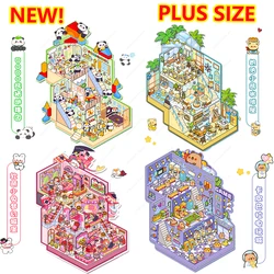 Big Size Animal Paradise 3D DIY Stickers Landscape Cabin Scene Sticker Hand Account Gift for Kid Child Christmas Festival