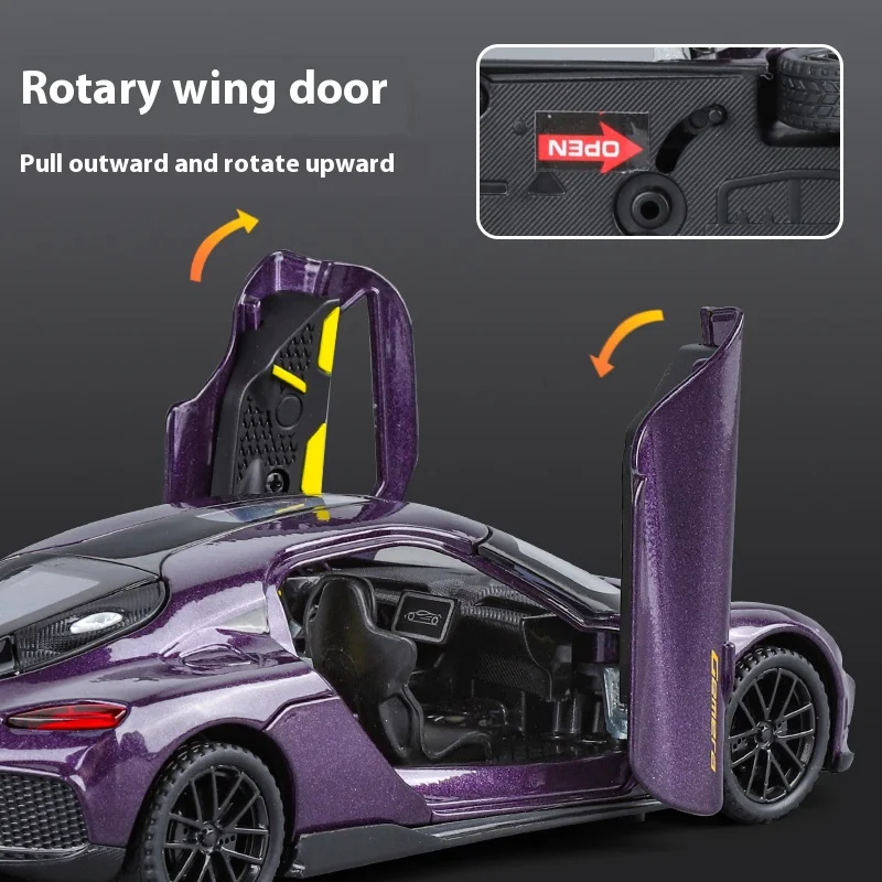 1:32 Gemini gt modello di supercar in lega modello di simulazione modello di veicolo collezione di suoni e luci regali giocattolo per bambini