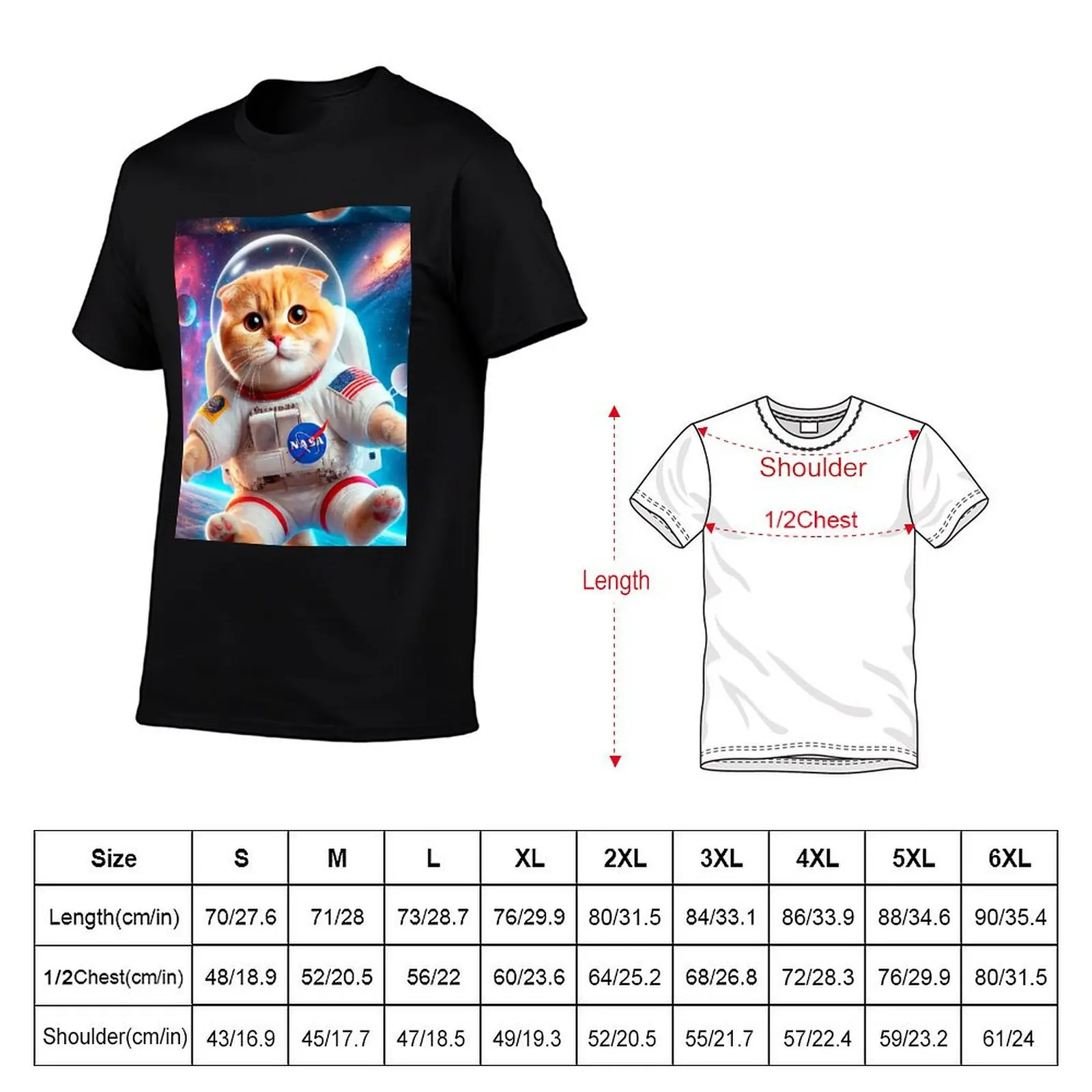 Scottish Fold in Universe T-Shirt All Weather Casual Short Sleeve