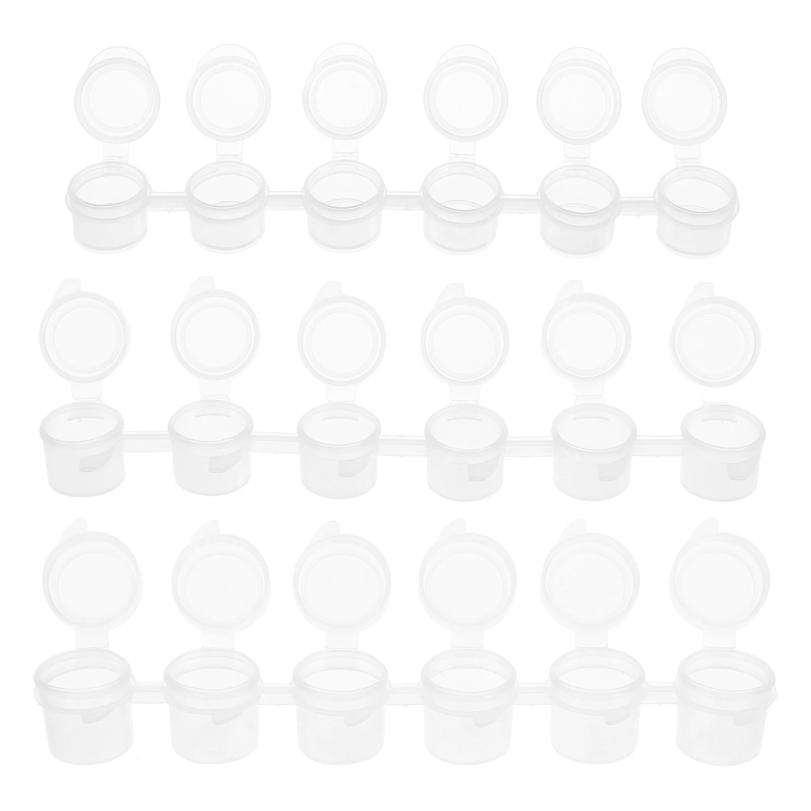 30pcs Empty Paint Pots Clear Plastic Mini Painting Oil Pot Container Strips For Acrylics Watercolor Travel Storage Color Mixing