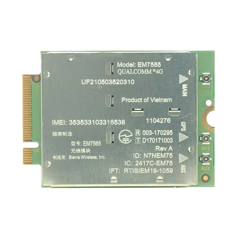 

X6HB EM7565 4G Module Card, EM7565 4G LTE Networking Card, with NGFFs Interfaces, PCIExpress M.2 Cat12 Fast speed 4G