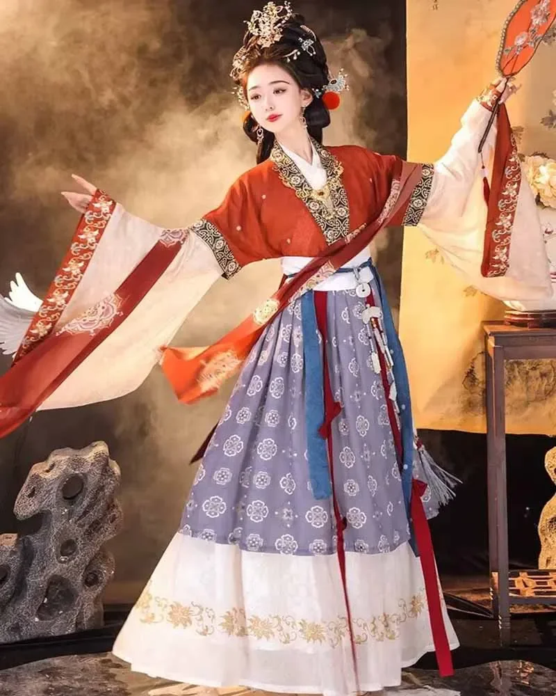 

Chinese Hanfu Dress Women Vintage Tang dynasty Embroidered Red Hanfu Cosplay Costume Party Outfit 2025 NEW