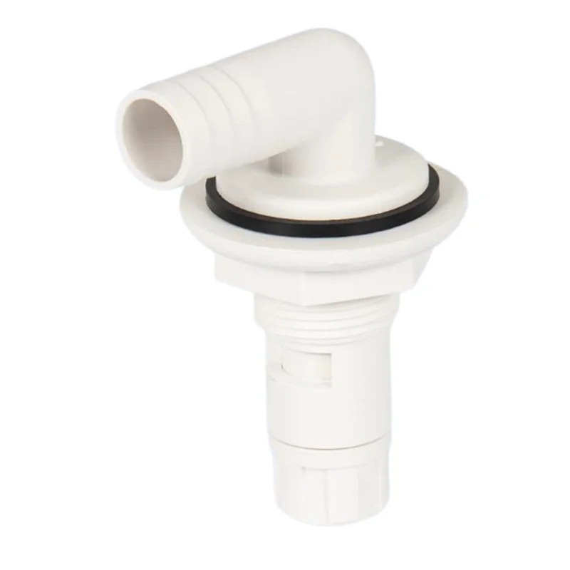 

ISURE MARINE Yacht Aerator Valve, Right Angle Drainage Outlet, Bilge Sewage Outlet, ABS White Live Fish Compartment Outlet