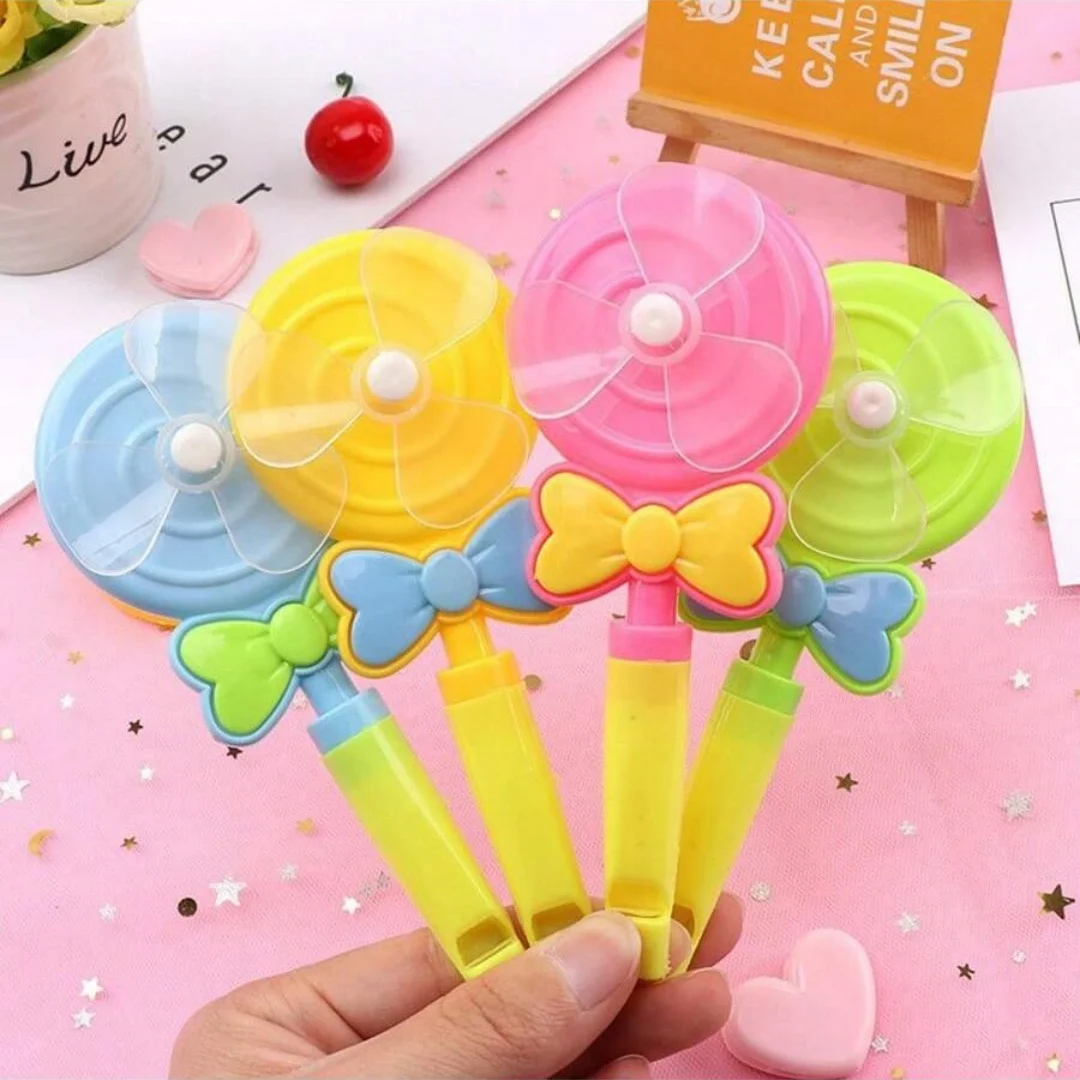 10 unids/set lindo piruleta silbato molino de viento para niños recuerdos de fiesta de cumpleaños recompensas escolares juguete para regalo de Navidad