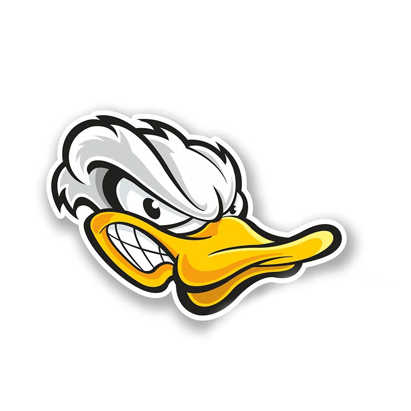 Z327# Angry White Duck Head Cartoon Funny Car Stickers  Decal Bumper Trunk Truck Graphics Pegatinas Para Coche