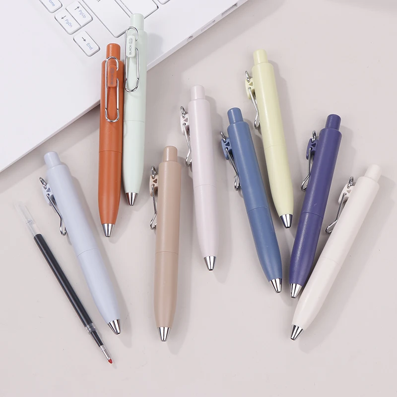 High Quality 1/10PCS 0.5mm Small Thick Core Fat Mini Pocket Pen Neutral Quick Dry Waterproof Uniball One Push Portable