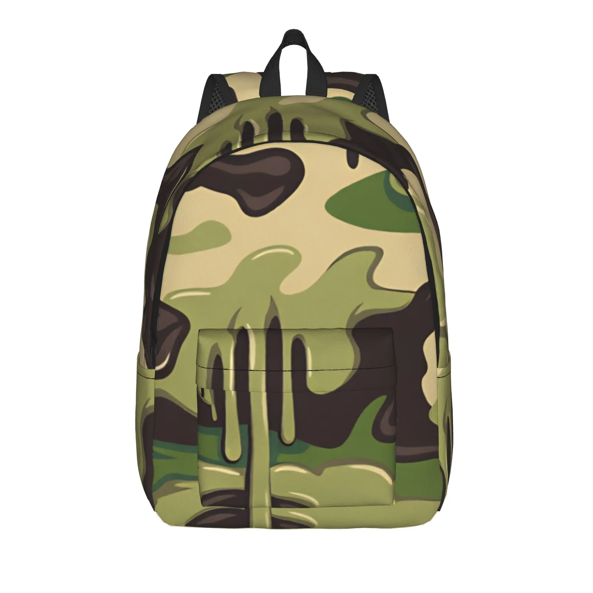 Drip Liquid Camo Backpack  Boy Polyester Outdoor Style Backpacks Large Modern High School Bags Rucksack
