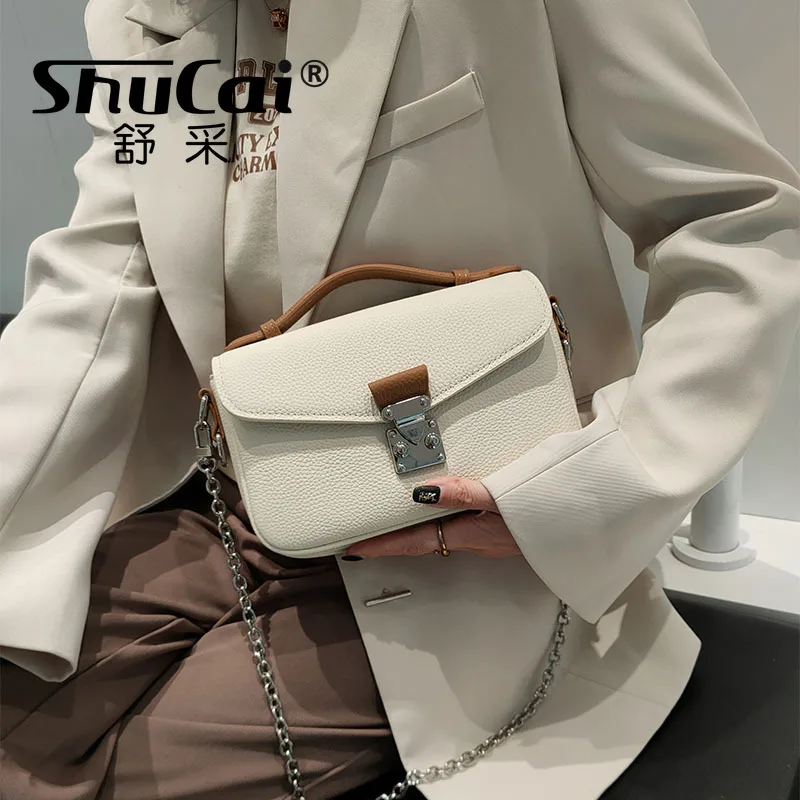 Chain Bag Versatile Fashion Commuter Handbag Single Shoulder Messenger Bag High Grade Genuine Leather Top Layer Bags for Women