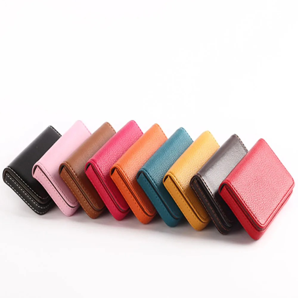 PU business card box, metal leather, simple business card holder, stainless steel business card holder, card bag