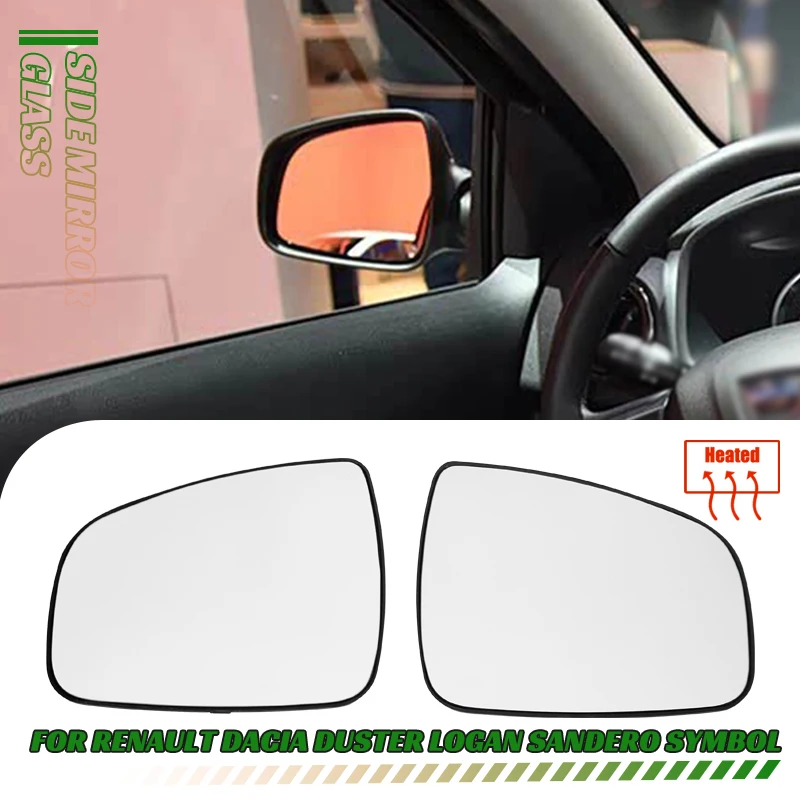 For Renault Logan Sandero 2008-2013 Symbol 2013-2023 Dacia Duster 2014-2017 Side Mirror Glass Wide angle Rearview Mirror Lens