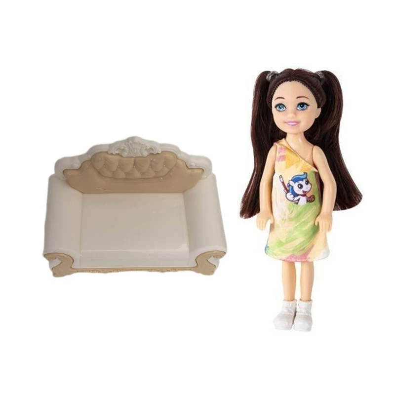 

Hot Sale High Quality Miniature Dollhouse Furniture Kids Toys Mini Sofa For 5.5-12 Inch Dolls House DIY Decorating Best Present