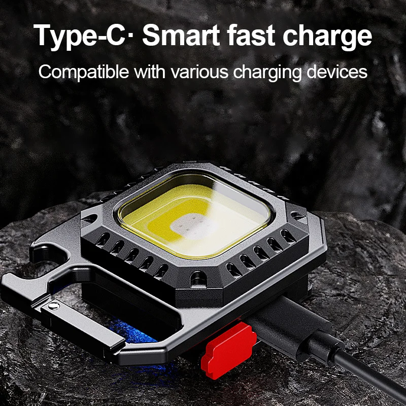 Mini LED Flashlight Magnetic COB Outdoor Camping Pocket Work Light 800 Lumens USB Rechargeable 7 Modes Spotlights