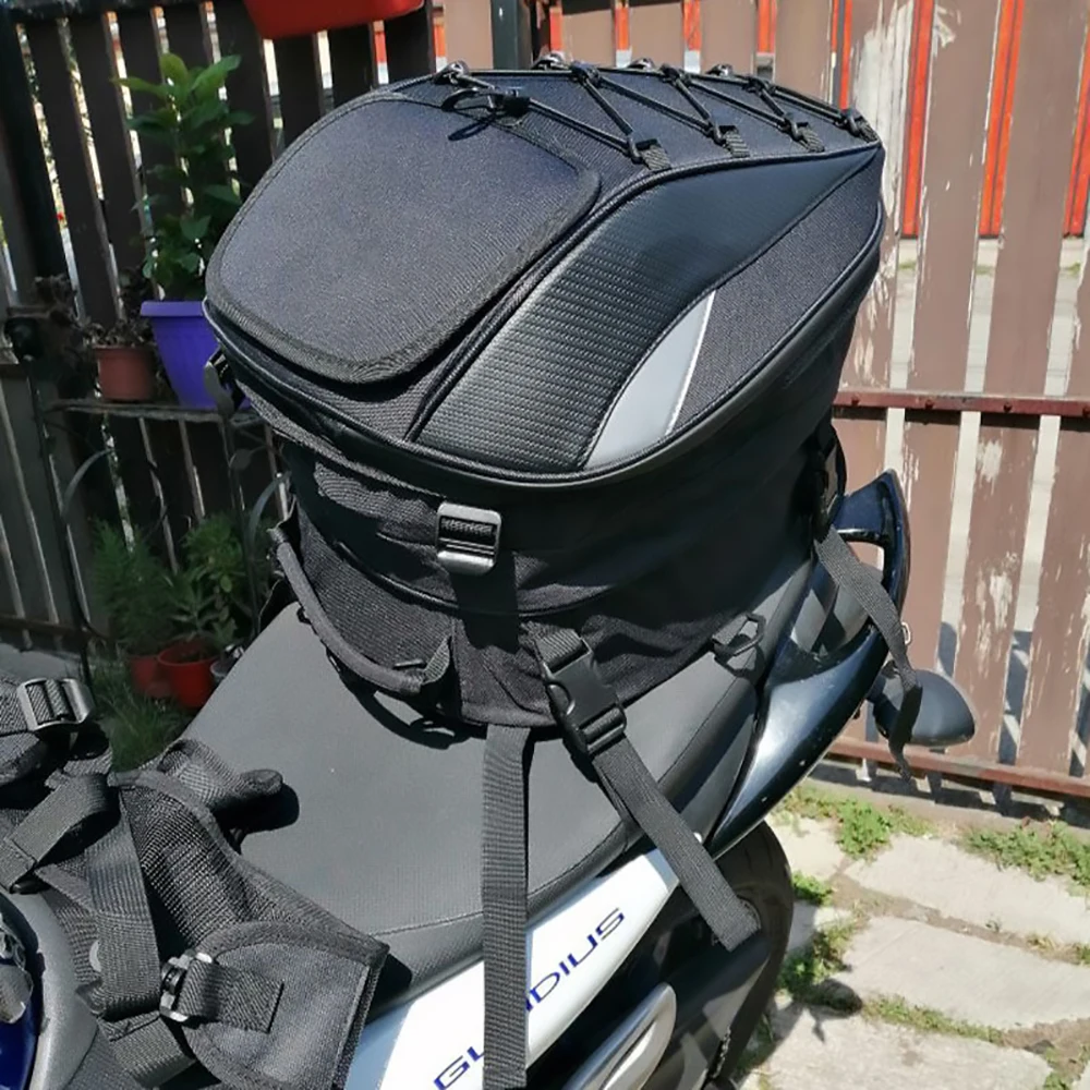 PAXTON-bolsa trasera impermeable para motocicleta, mochila multifunción para asiento trasero de motocicleta de alta capacidad