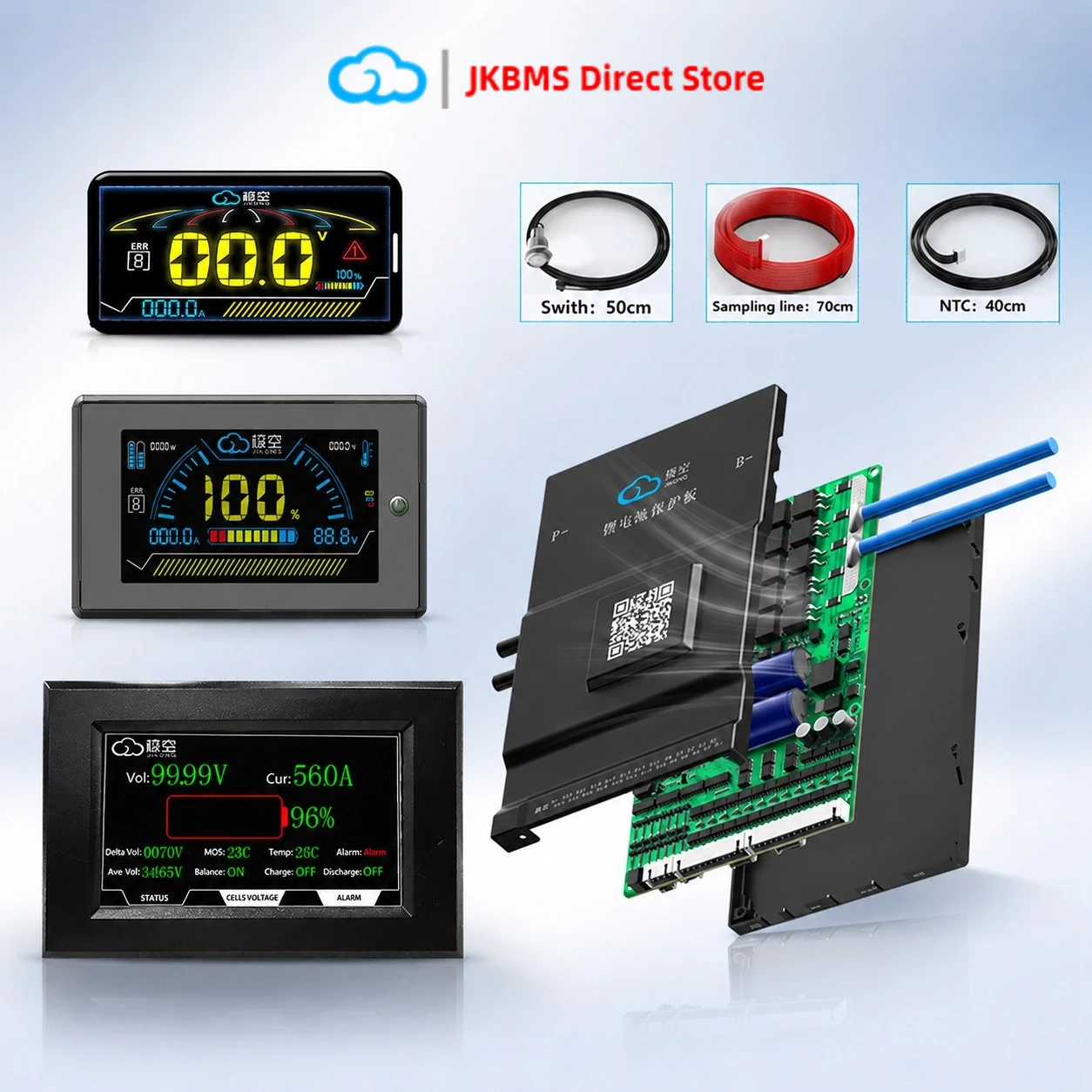 Smart JK BMS Lifepo4 Battery 150A 8S 24V Active Balance BMS for 18650 Li-ion LTO Camping Home Ebike