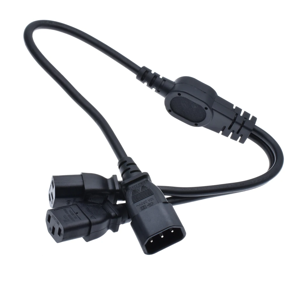 IEC 320 C14 Male Plug to 2XC13 Female Y Type Splitter Power Cord,C14 to 2ways C13 Power Adapter Cable,60cm,100cm,200cm, 250V/10A