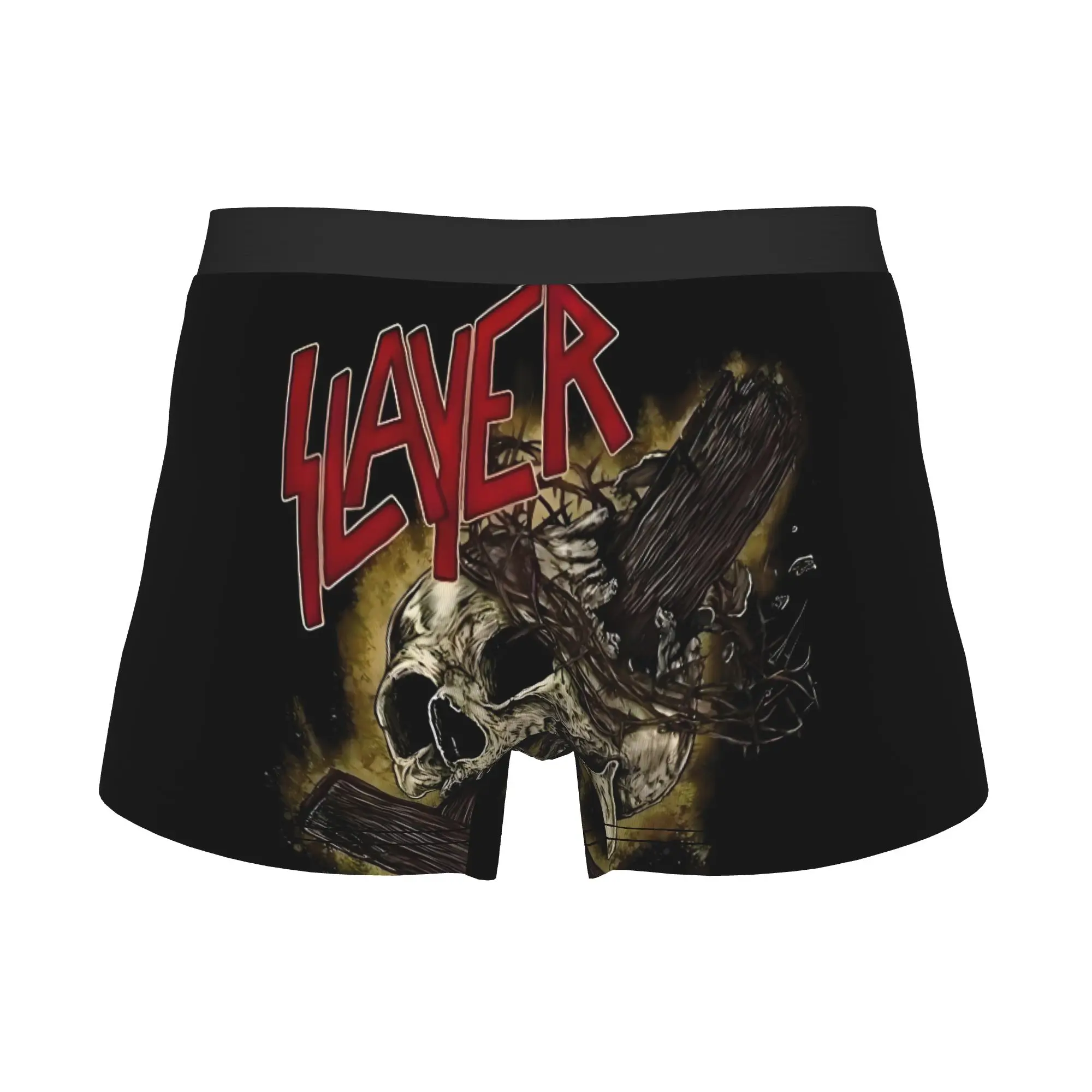 Novelty S-Slayers Skull Cross Boxers Shorts Panties Male Underpants Comfortable Heavy Metal Band  Briefs Underwear