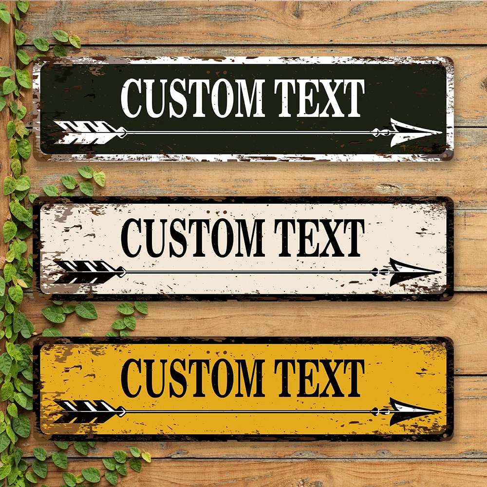 1pc Personalized Custom Metal Street Sign Vintage Custom Street Metal Signs Custom Text Metal Signs Wall Art, Multi-color